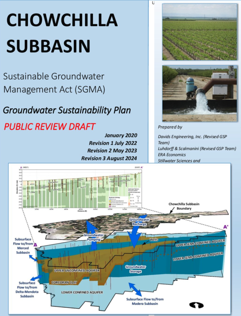 Chowchilla Subbasin Groundwater Sustainability Plan Cover Page